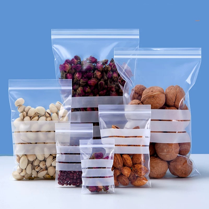 Snacks Food Labels - 200 قطعة من أكياس التعبئة البلاستيكية