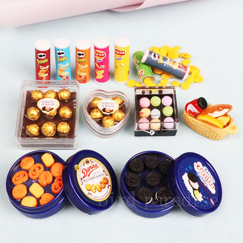 Food Grocery Snacks - 1/6 دمى مصغرة الغذاء صناديق بسكويت