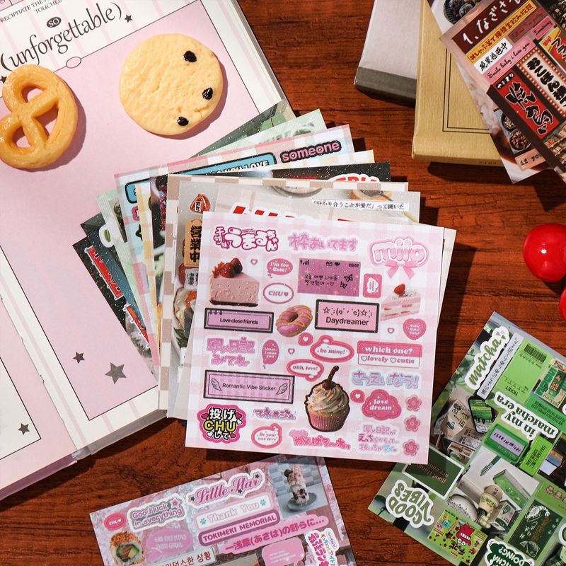 30 قطعة من ملصقات ورقية بتصميم - مراجعة Snacks Food Labels وسعره